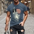thumbnail image 1 of Elvqul Shirts for Men Round Neck American Flag Pullover Graphic 4th of July Eagle T-Shirts Independence Travel Mens Shirts Short Sleeve, 1 of 5