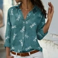 thumbnail image 1 of Elvqul Shirts for Women Button up Long Sleeve Blouses for Women Green Collared Fall Shirt, 1 of 6