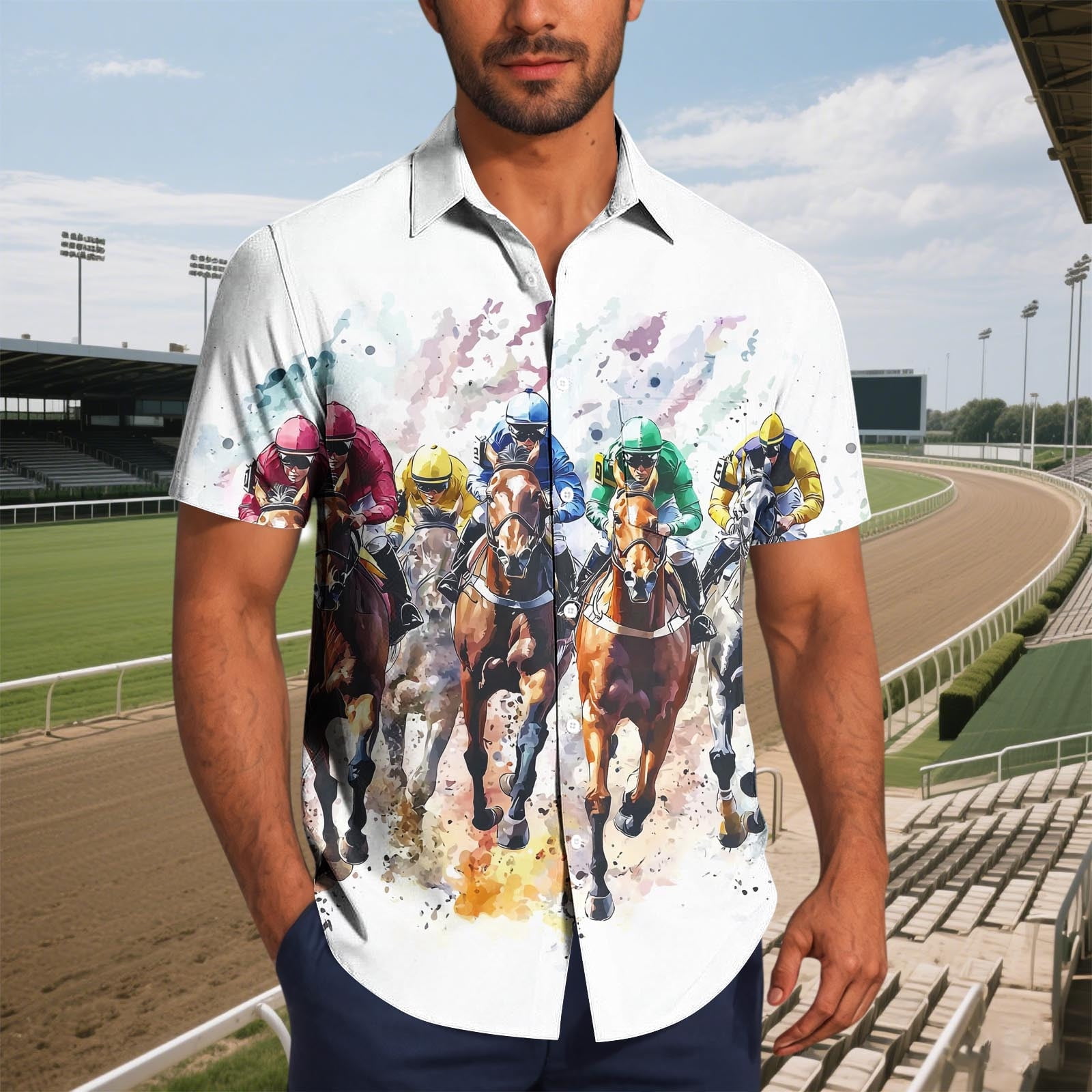 La Leela Men's Hawaiian Short Sleeve Button Down Shirt Mens Summer