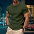 thumbnail image 1 of Elvqul Short Sleeve Shirts for Men Gym Army Green T-Shirts Stylish Pullover Athletic Lightweight Plain Mens Shirts, 1 of 9