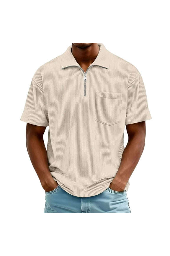 Short Sleeve Shirts for Men Khaki Mens Solid Pullover Tops Casual Soft Collared Shirts with Pocket