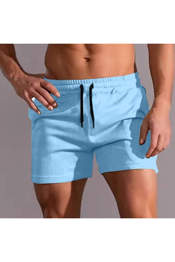 Shorts for Men Stretch Summer Board Shorts Drawstring Sports Resort Solid Mens Swim Trunks Quick Dry