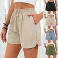 thumbnail image 1 of Elvqul Shorts for Women Pockets Mid Rise Shorts Lounge Summer Drawstring Quick Dry Loose Pull On Womens Short Shorts, 1 of 8