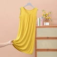 thumbnail image 1 of Elvqul Sleeveless Pajamas for Women Ladies Solid Dress Yellow Night Shirts for Women Button Down, 1 of 5