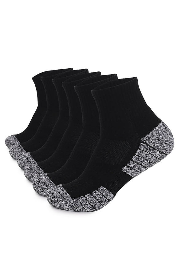 Socks for Men,Athletic Crew Workout Breathable Black,Cotton Socks for Men,6 Pack