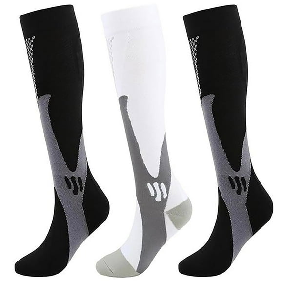 Elvqul Socks for Women Compression Comfortable Elastic Gym Knee High Womens Sock 3 Pairs