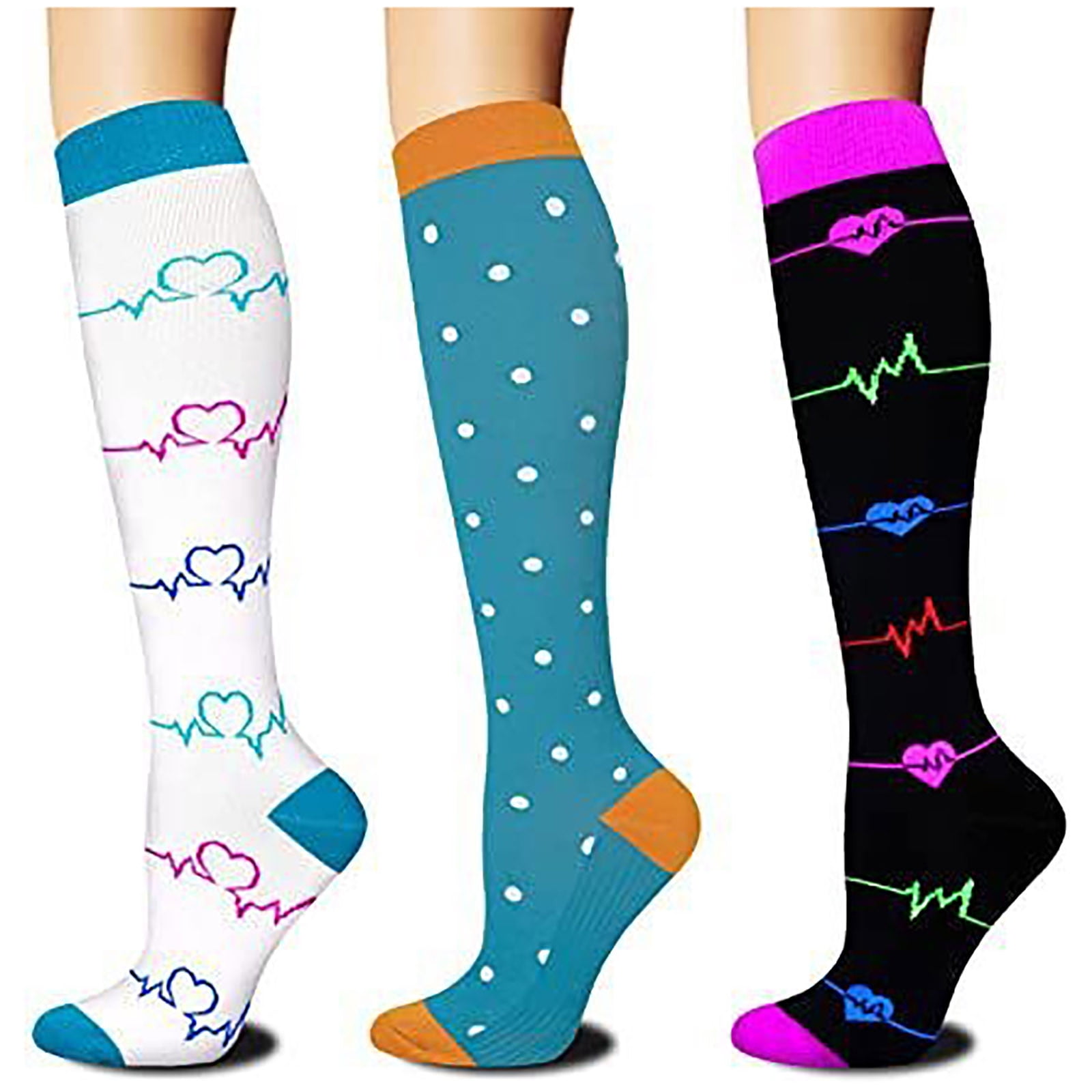 Socks for Women Compression Home Elastic Sports Knee High Womens Sock 3 Pairs