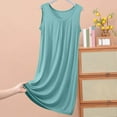 thumbnail image 1 of Elvqul Soft Cotton Pajamas for Women Plus Size with Pockets Ladies Sleeveless Dress Solid Night Shirts for Women Green, 1 of 5