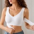 thumbnail image 1 of Elvqul Women's Wide Straps Molded Cups Cross-Back Seamless Wireless Bra Solid Sporty Smooth Knit Full Coverage Athletic Active, 1 of 7