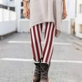 thumbnail image 1 of Elvqul Stretch Leggings for Women Halloween Pants Plus Size Athletic Red High Waist Striped Ladies Leggings Pants Lounge, 1 of 9