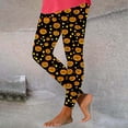 thumbnail image 1 of Elvqul Stretch Leggings for Women Orange Pants Plus Size High Waist Halloween Winter Womens Yoga Pants Pumpkin Print, 1 of 4