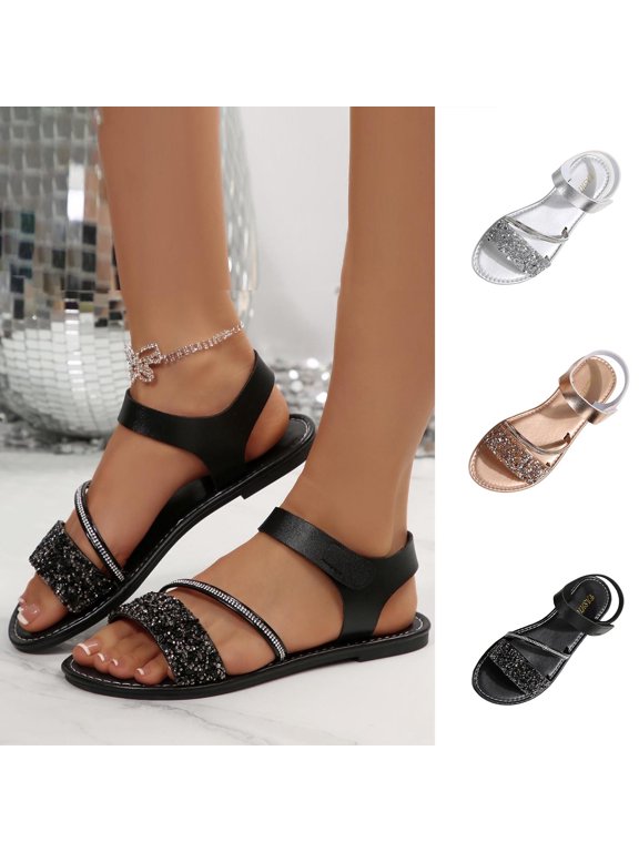 Summer Sandals for Women Open Toe Walking Sandals Outdoor Dressy Casual Holiday Beach Ladies Shoes