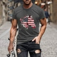 thumbnail image 1 of Elvqul Summer Shirts for Men Fourth of July Patriotic Pullover Independence T-Shirts Short Sleeve Dark Gray Travel Mens Shirts Crew Neck, 1 of 5