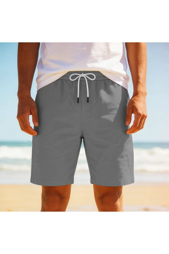 Summer Shorts for Men Quick Dry Swimming Trunks with Pockets Hiking Elastic Waist Stretch Mens Board Shorts Drawstring