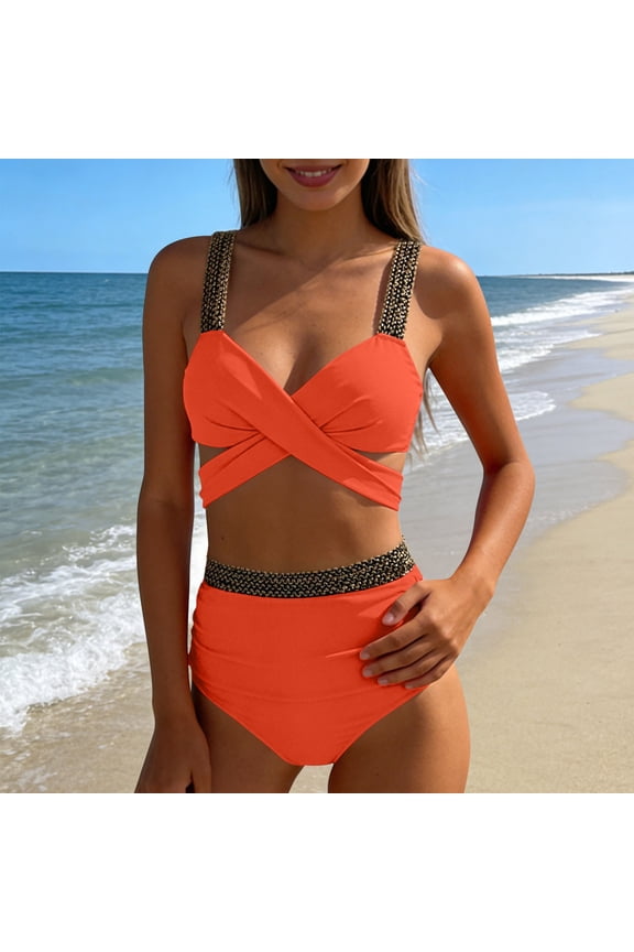 Summer Swimsuits for Women Sexy Bathing Suits Two Piece Juniors Bikini Sets Solid