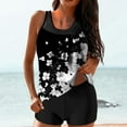 thumbnail image 1 of Elvqul Summer Swimsuits for Women Two Piece Bathing Suits High Waishted Padded Floral Racertback Womens Tankinis, 1 of 6