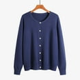 thumbnail image 1 of Vetsdori Sweater for Women Fall Button Navy Long Sleeve Plus Size Solid Trendy Loose Womens Plus Size Sweaters, 1 of 9