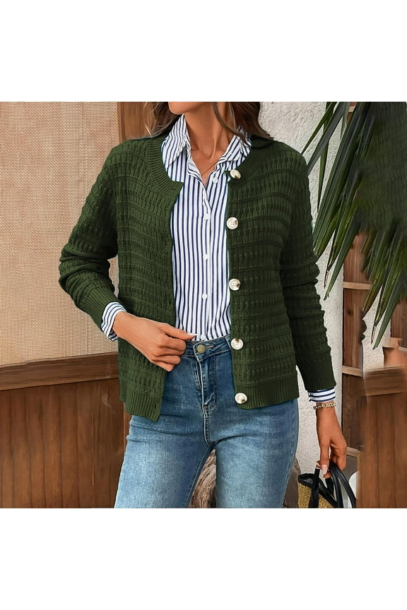 Sweaters for Women Knitted Cardigans Short Sleeve Green Jacket Solid Womens Cardigans Trendy