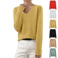 thumbnail image 1 of Royisotas Sweaters for Women Red Pullover Crewneck Long Sleeve Knit Solid Color Womens Sweater Tops, 1 of 6