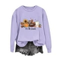 thumbnail image 1 of Elvqul Sweatshirt for Women Oversized Halloween Sweatshirt Spooky CrewNeck Long Sleeve Juniors Pullover Tops Fall Winter, 1 of 4