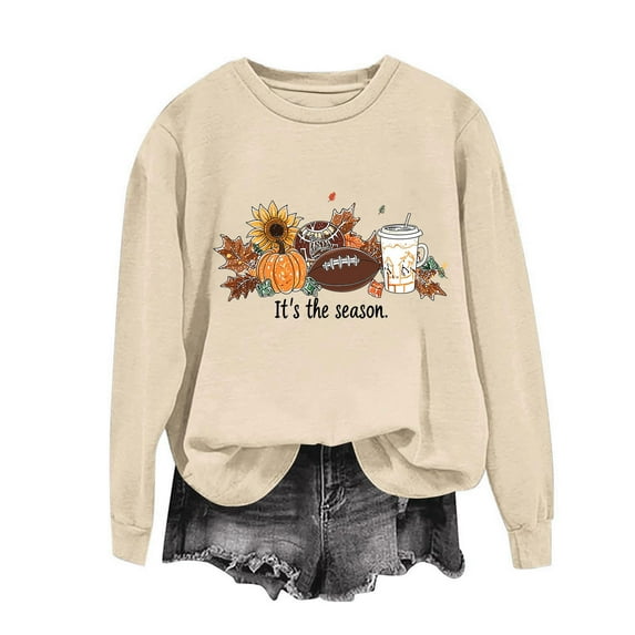 Elvqul Sweatshirt for Women Spooky Ghostface Sweatshirt Oversized CrewNeck Halloween Khaki Juniors Pullover Tops Casual