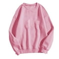 thumbnail image 1 of Elvqul Sweatshirts Women Under $10 Crewneck Fall Pink Plain Tops Loose Fit Clothing Comfy Girls Sweatshirts, 1 of 2