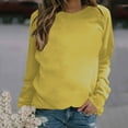 thumbnail image 1 of Elvqul Sweatshirts Women Under $10 Crewneck Plain Loose Fit Fall Womens Tops Yellow Soft Long Sleeve Clothing Sweatshirts, 1 of 4
