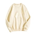 thumbnail image 1 of Elvqul Sweatshirts for Women $10 Soft Fall Tops Loose Fit Beige Tees Sweatshirts, 1 of 2