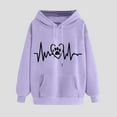 thumbnail image 1 of Elvqul Sweatshirts for Women Printed Hoodies Pullover Hooded Long Sleeve Fashion Juniors Tops, 1 of 3