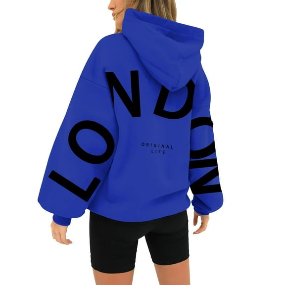 Elvqul Sweatshirts for Women Pullover Graphic Hoodies Hooded Plus Size Womens Tops Long Sleeve
