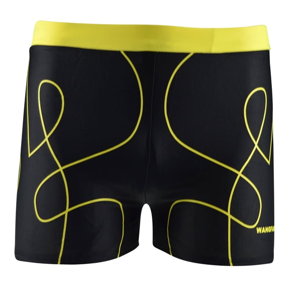 Elvqul Swim Trunks for Men Quick Dry Compression Liner Swimming Sports Shorts Yellow Elastic Swimwear Swim Trunks