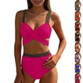 thumbnail image 1 of Elvqul Swimsuits for Women Bathing Suits 2 Piece Sexy Womens Bikini Sets Solid, 1 of 6