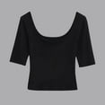 thumbnail image 1 of Elvqul T Shirts for Women Summer Blouses Black Short Sleeve Fashion Juniors Tops, 1 of 5