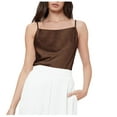 thumbnail image 1 of Elvqul Tank Tops for Women Solid Soft Pullover Silk Brown Sleeveless Tops, 1 of 5