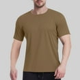 thumbnail image 1 of Elvqul Tee Shirts for Men Stylish Solid Color T-Shirts Brown Pullover Crew Neck Workout Daily Short Sleeve Mens Shirts Sports, 1 of 8