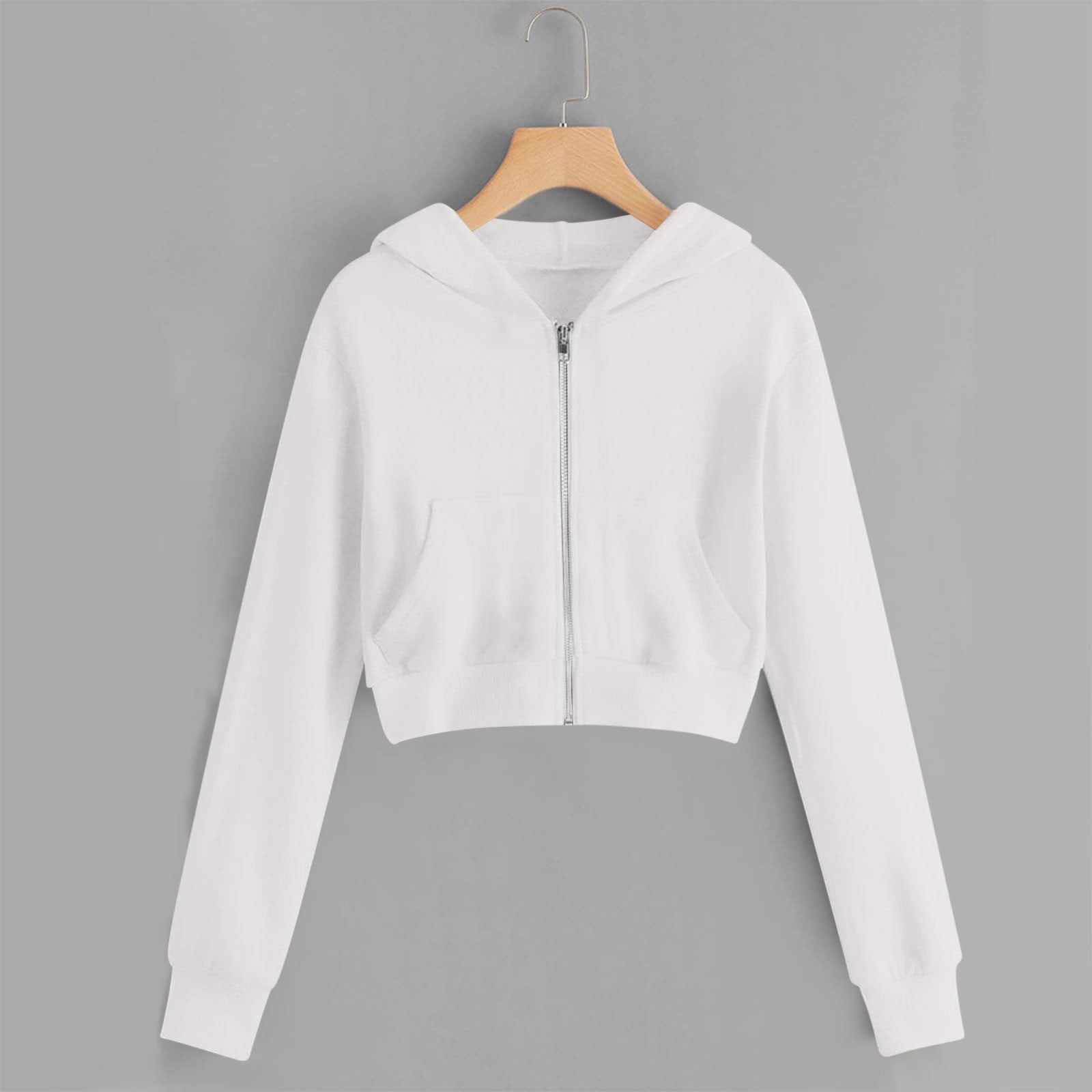 Girls White Regular Fit Printed Sweatshirt With Hood