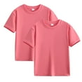 thumbnail image 1 of Elvqul Tops for Boys Plain Pink Cotton 2 Pack School Crew Neck Short Sleeve Boys Shirts, 1 of 6