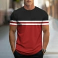 thumbnail image 1 of Elvqul Tops for Men Big and Tall Tees Crew Neck Striped Short Sleeve, 1 of 5