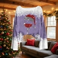 thumbnail image 1 of Elvqul Tops for Women Pullover Party T Shirts Knit Long Sleeve Crewneck Christmas Womens Blouses Purple, 1 of 4