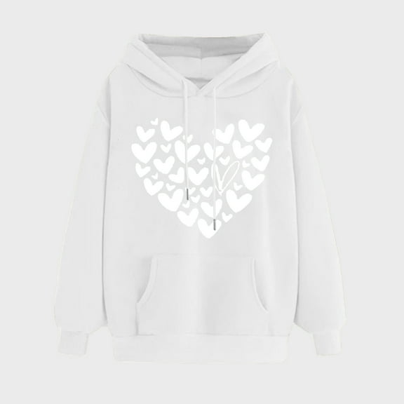 Elvqul Tops for Women Pullover Spring Hoodies Long Sleeve Hoodies Graphic Comfortable Womens Tops