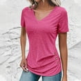thumbnail image 1 of Elvqul Tops for Women Summer T Shirts Holiday Solid Color Juniors Blouses Hot Pink, 1 of 5