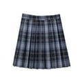 thumbnail image 1 of Elvqul Trendy Skirts for Women Plaid Gray Plus Size Pleated Vintage Casual Elastic Ladies Mini Skirts, 1 of 4