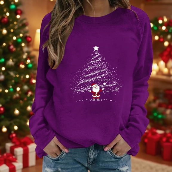 Elvqul Tunic Sweatshirts for Women Fashion Shirts Long Sleeve Crewneck Lightweight Graphic Ladies Sweatshirts