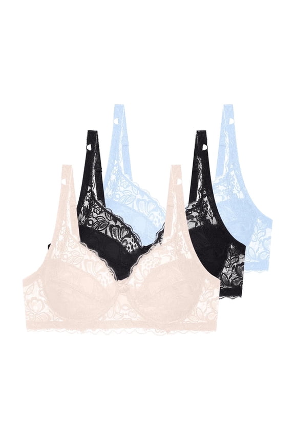 Underwire Bras for Women,Bra for Women,Push up 3 Pack Plus Size Breathable Oversized Lightweight,Size 34C