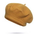 thumbnail image 1 of Elvqul Winter Womens Hat Beret Fleece Gold Solid Thick Cap Fashion Ladies Hat, 1 of 2