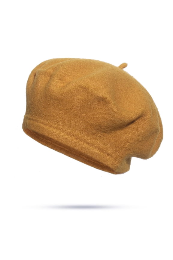 Winter Womens Hat Beret Fleece Gold Solid Thick Cap Fashion Ladies Hat