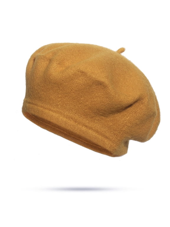 Winter Womens Hat Beret Fleece Gold Solid Thick Cap Fashion Ladies Hat