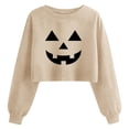 thumbnail image 1 of Elvqul Women's Loose Fit Long Sleeve Sweatshirt Crew Neck Jack-O-Lantern Pumpkin Relaxed Athletic Sporty Active, 1 of 6
