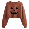 thumbnail image 1 of Elvqul Women's Loose Fit Long Sleeve Sweatshirt Crew Neck Jack-O-Lantern Pumpkin Relaxed Athletic Sporty Active, 1 of 6