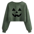 thumbnail image 1 of Elvqul Women's Loose Fit Long Sleeve Sweatshirt Crew Neck Jack-O-Lantern Pumpkin Relaxed Athletic Sporty Active, 1 of 6